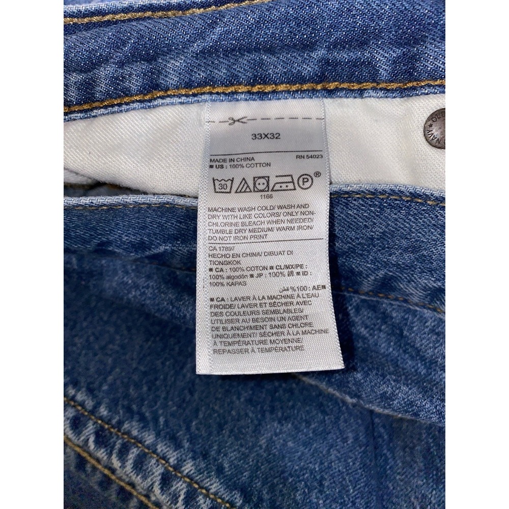 Old Navy men's Regular Straight Denim Size 33X32 Blue Dark Wash 5-Pocket pants - Picture 2 of 8